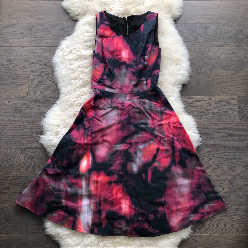 Custom Printed ALine Sleeveless Fitted Waist Dress